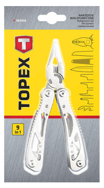 TOPEX Multi-tools and key rings (multitools) – Multifunction tool, silver, 9-piece set – image 2