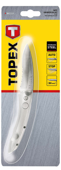 TOPEX Survival (gloves, fire – Universal knife, 80 mm blade, spring loaded – image 3