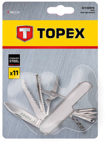 TOPEX Survival (gloves, fire starters, belts – 11-blade pocket knife, stainless steel – image 3