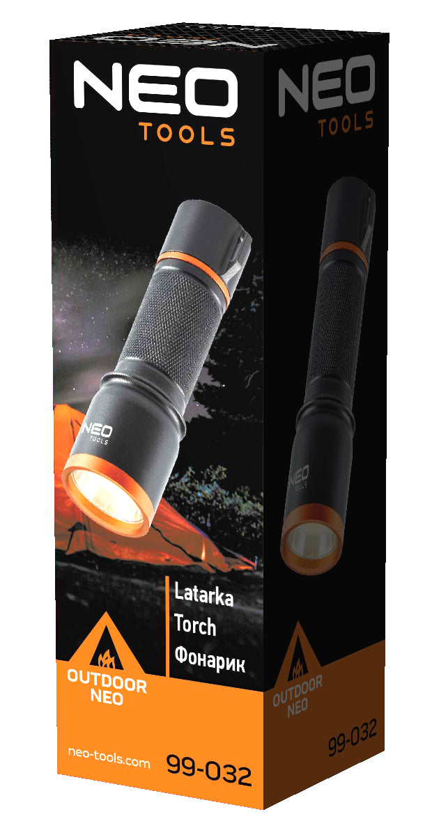 NEO TOOLS Flashlights – Battery-powered flashlight 3 x AA 200 lm COB LED – image 2