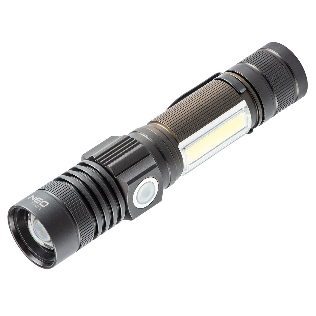 NEO TOOLS USB rechargeable flashlight 800 lm 2 in 1 CREE T6 LED