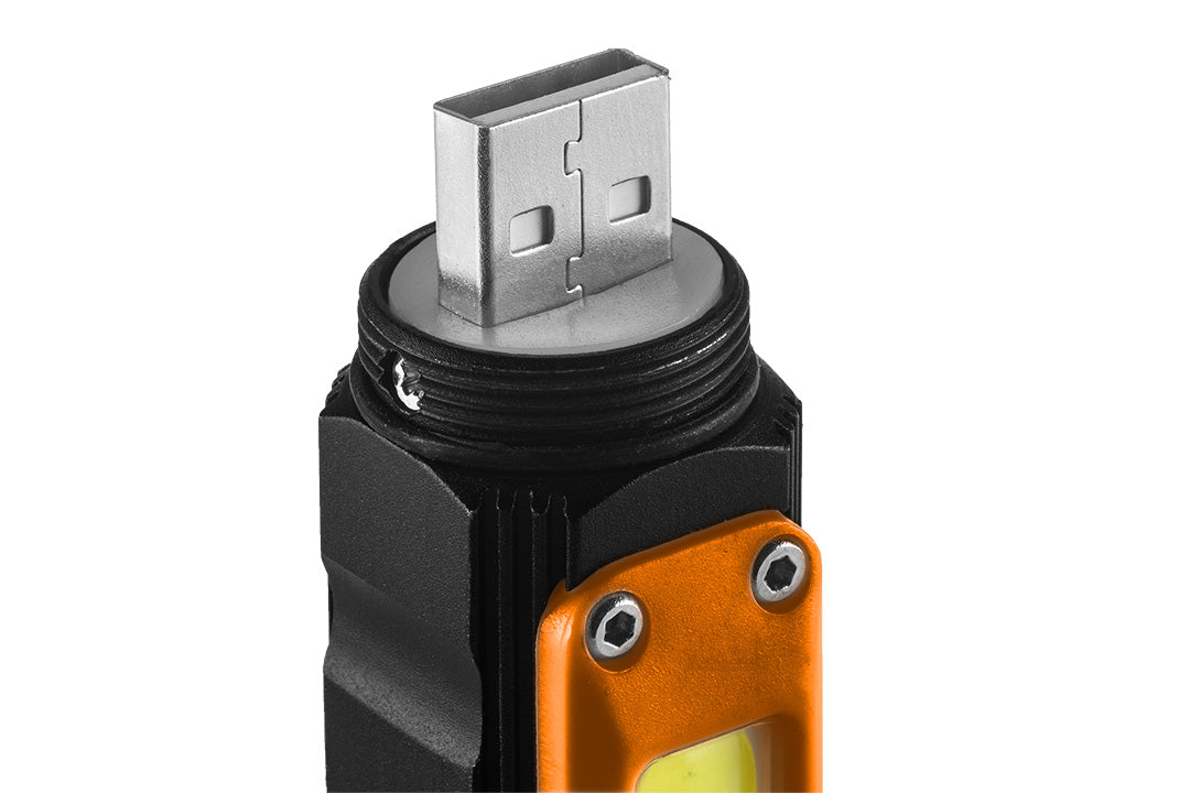 NEO TOOLS USB Rechargeable Flashlight, 300 lm, 2-in-1 CREE XPE + COB LED – image 3