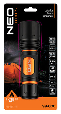 NEO TOOLS 6 x AA Battery-Powered Flashlight, 1500 lm, CREE XHP50.2 LED – image 7