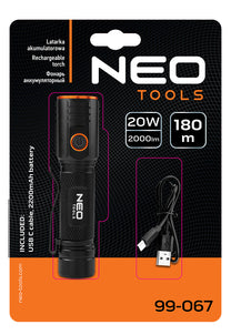 NEO TOOLS Flashlights, hand – USB C 2000 lm CHN LED rechargeable flashlight – image 10