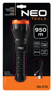 NEO TOOLS Flashlights, hand – USB C 500 lm Osram LED rechargeable flashlight – image 11