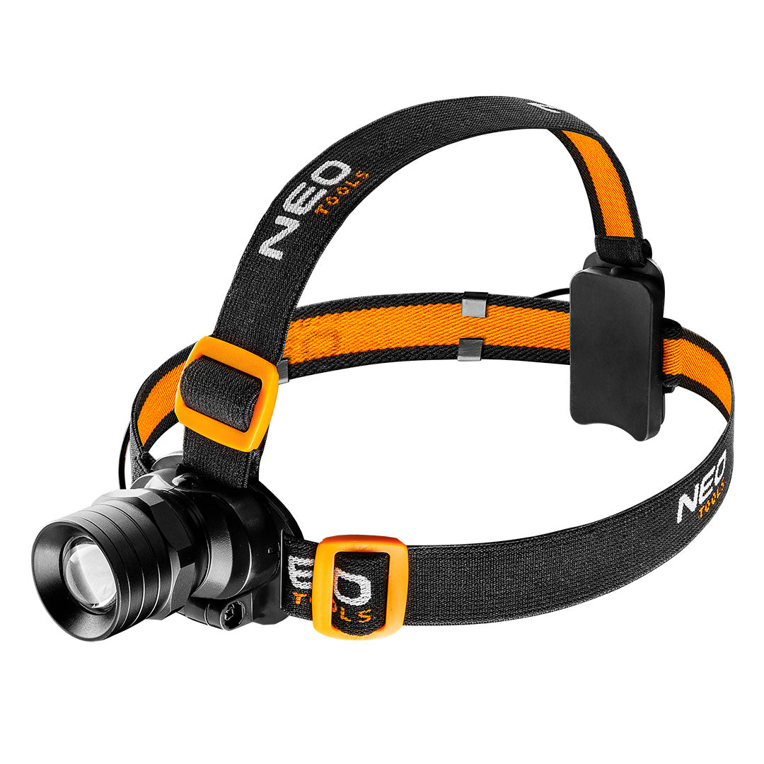 NEO TOOLS 250 lm Battery-Powered Headlamp, Zoom, CREE XPE, 3 x AAA