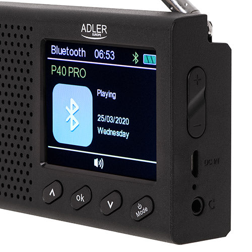 AD 1198 Portable Radio - LCD - FM - Bluetooth - Clock - Carlat