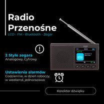 AD 1198 Portable Radio - LCD - FM - Bluetooth - Clock - Carlat