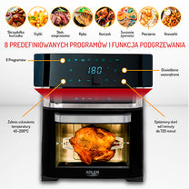 ADLER AD 6309 Oil-Free Air Fryer - 8-in-1 Oven - 13 Liters – image 21
