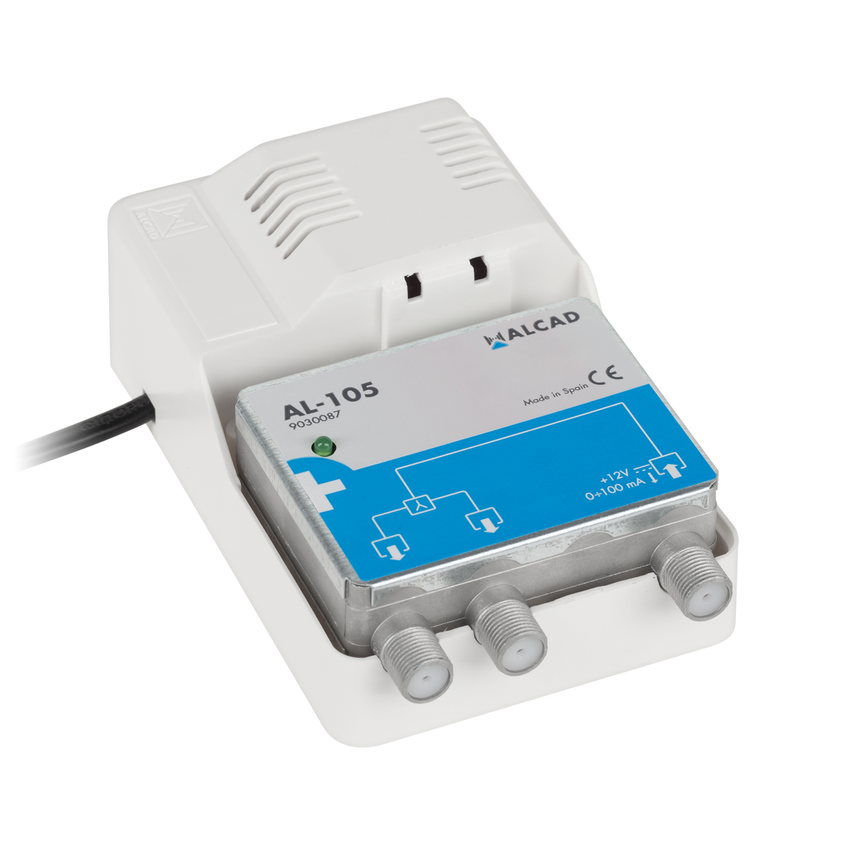 ALCAD AL-105 Broadband Antenna Splitter with 12V Power Supply for Active Antennas - Carlat