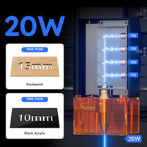 ATOMSTACK A20 PRO V2 Laser Engraving Machine 20 W Laser Cutter, High Precision Laser Cutter for Personalised Gifts, Business Cards, Wood, Metal, Acrylic, Leather - Carlat