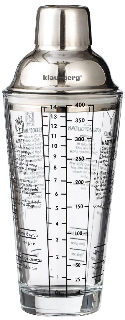 Accessories – Glass shaker with printed recipes (in English), Klausberg KB-7737 - Carlat