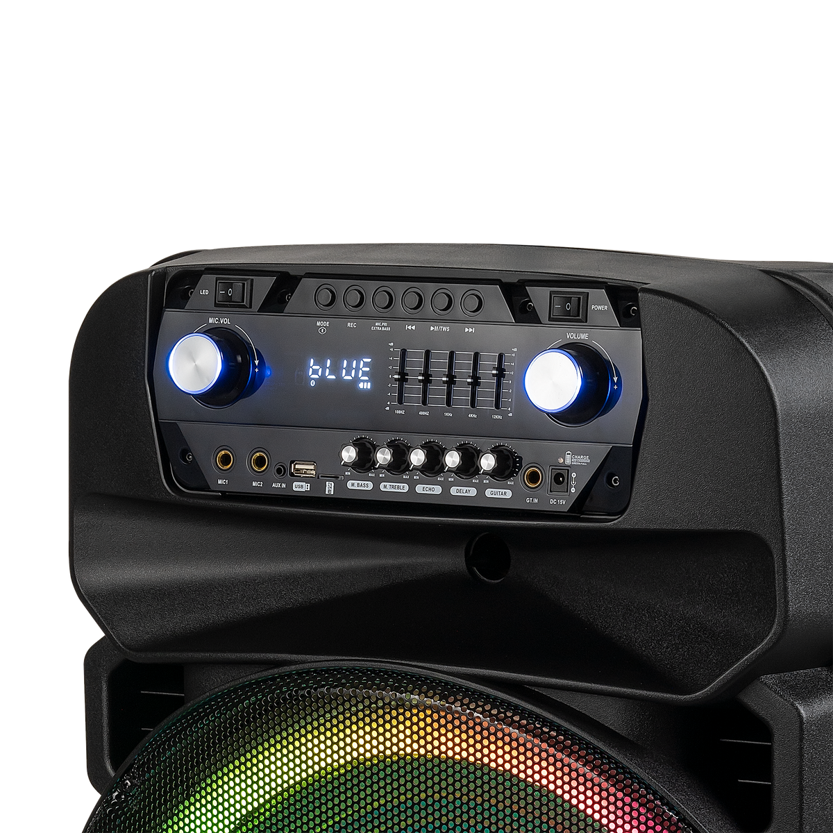 Active speaker (with 2 UHF wireless microphones, SD, Bluetooth, FM, USB, LED) 60 watts - Carlat