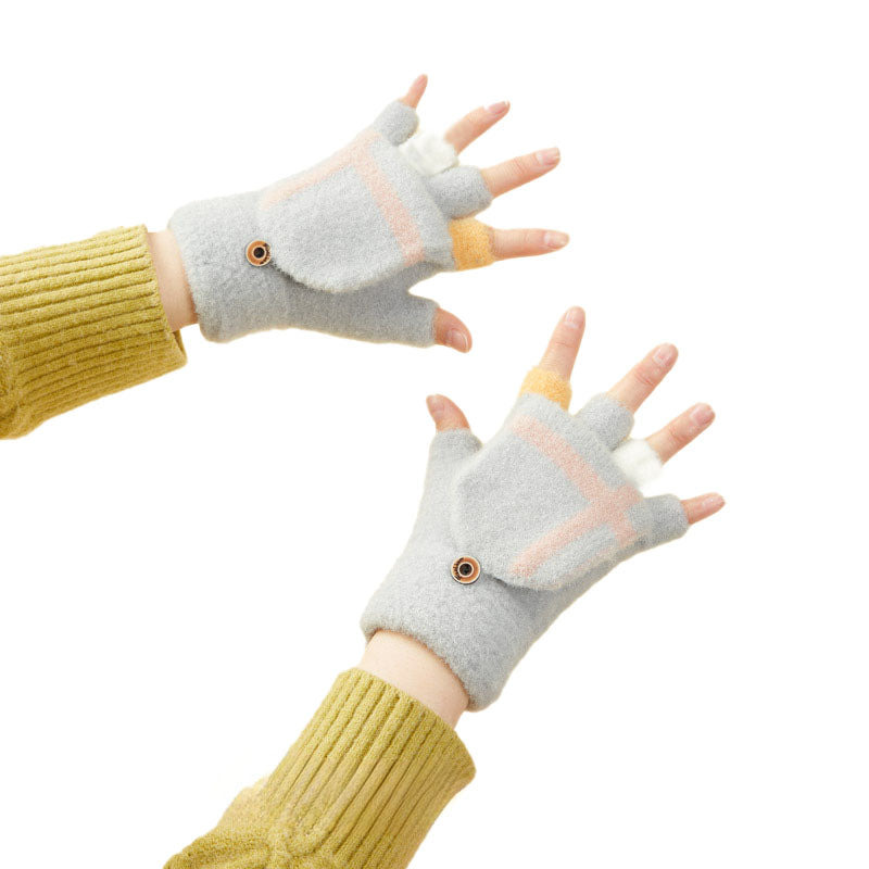 Activewear – Children's and women's gray winter mittens for the - Carlat
