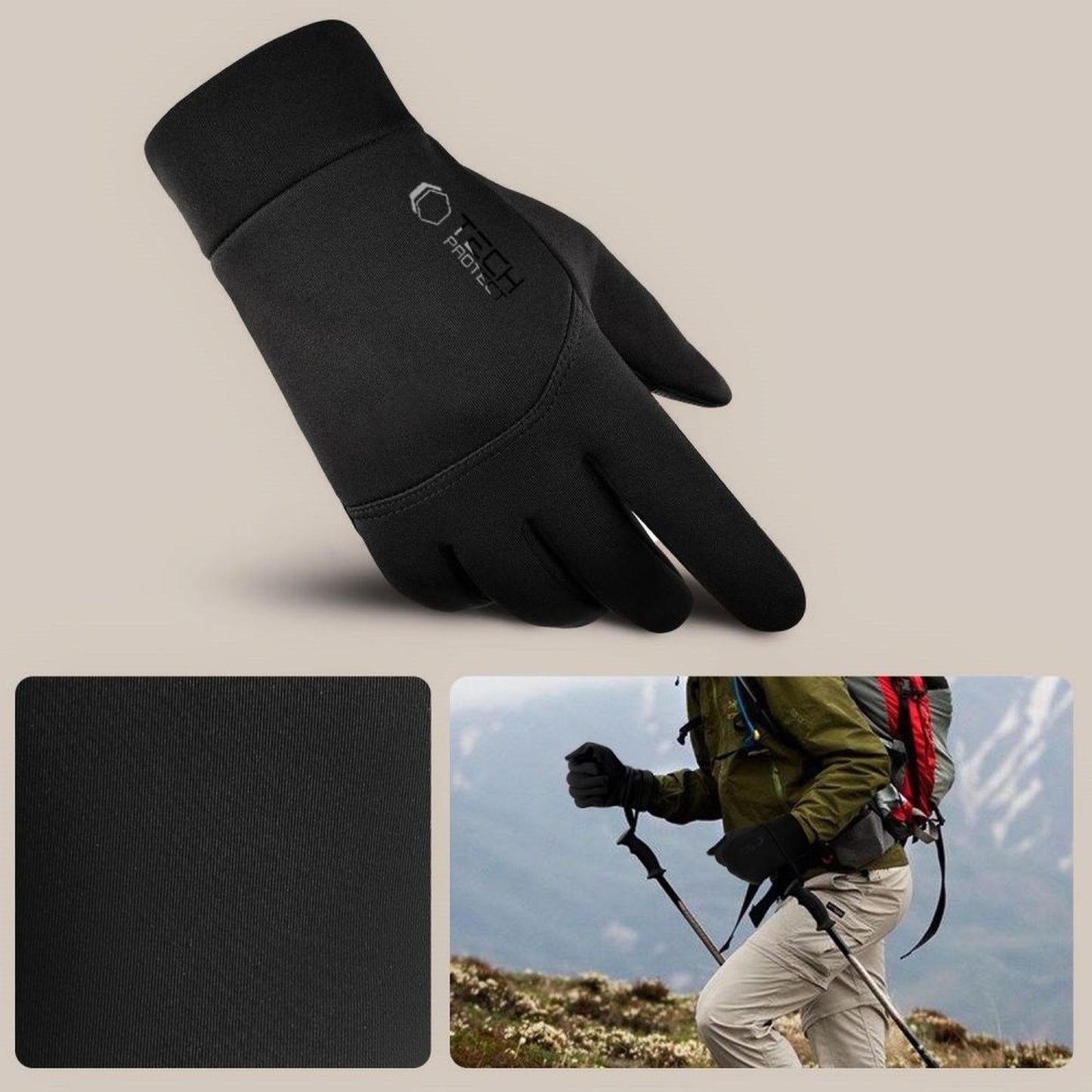 Activewear – Gloves with touch tips M - black - Carlat
