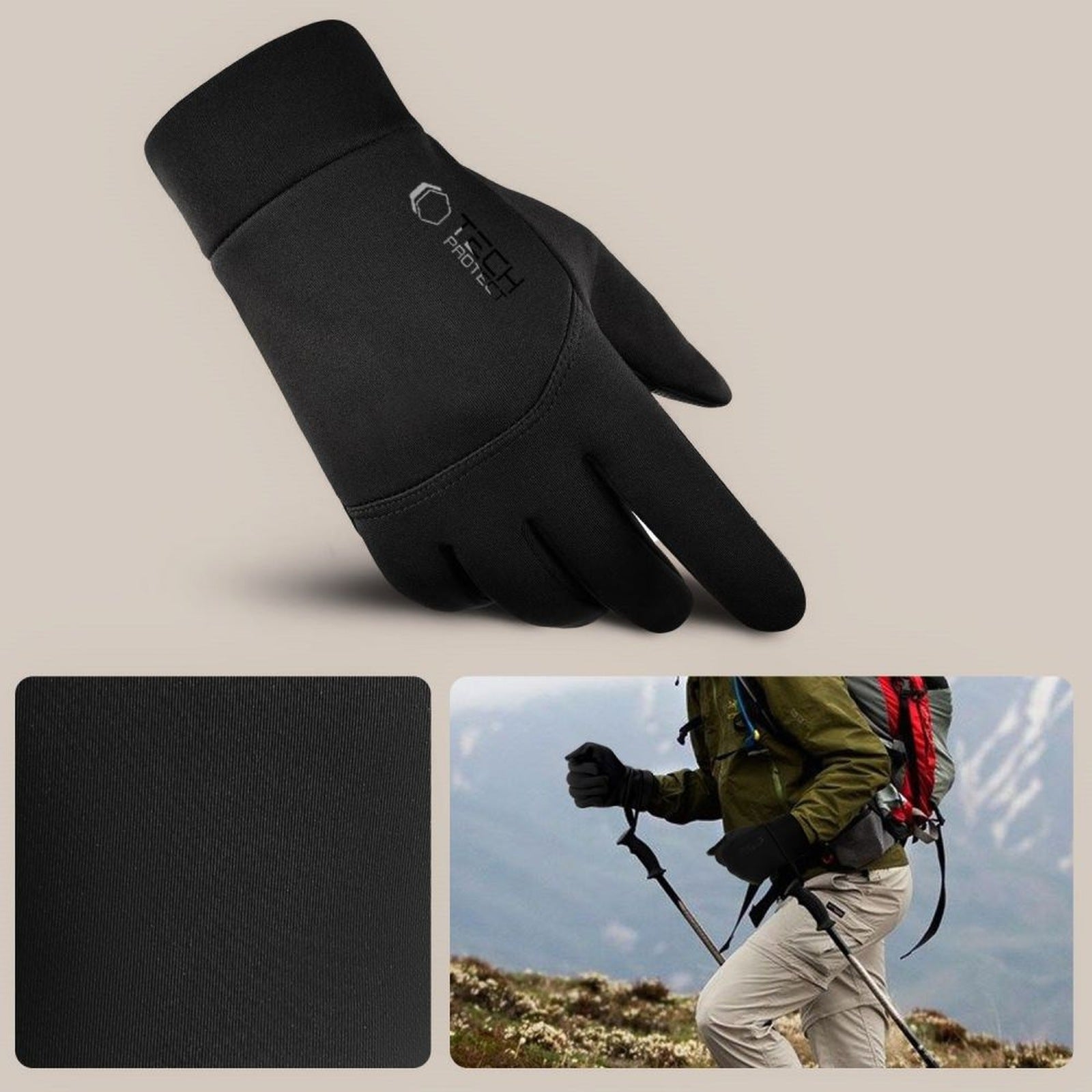 Activewear – Gloves with touch tips M - black - Carlat