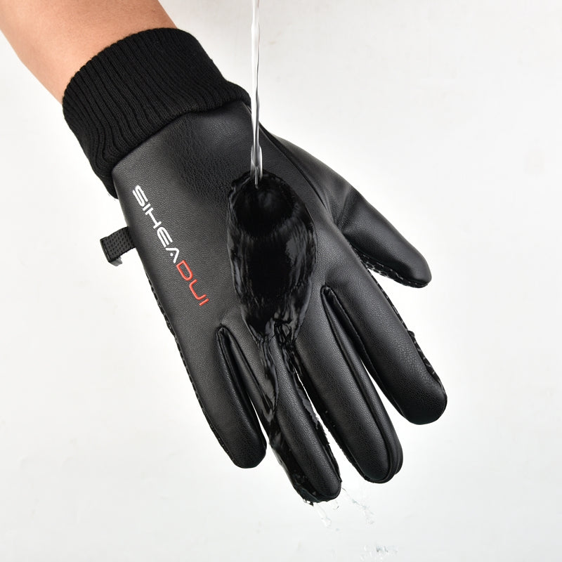 Activewear – Men's black, insulated, anti-slip telephone gloves - Carlat
