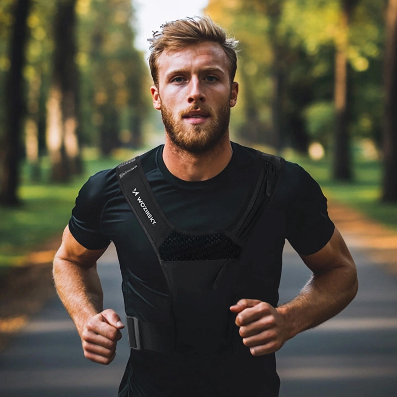 Activewear – Reflective running vest with pockets - black - Carlat