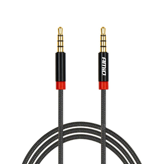 Adapters – 3.5 mm mini-jack aux cable, braided, 100 cm, amio-03269 - Carlat