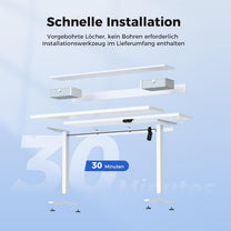 Agilestic Height-adjustable desk with 2 drawers, 120 x 60 cm, sturdy desk, height adjustable, electric, ergonomic standing seat, table, computer desk, white - Carlat