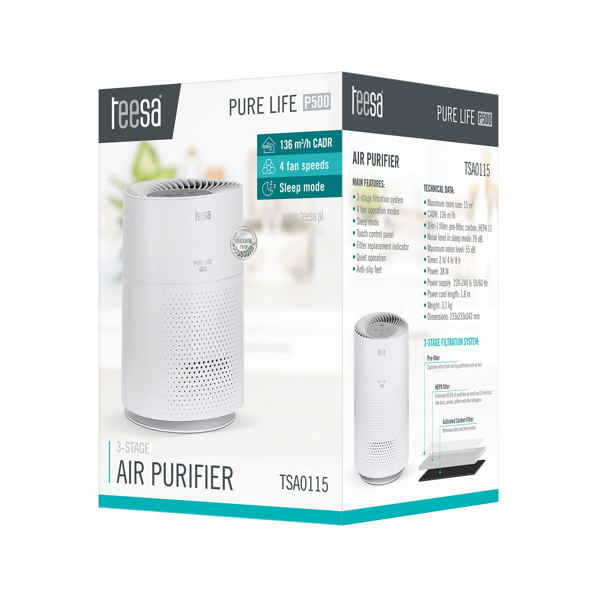 Air Purifiers – TEESA PURE LIFE P500 Air Purifier - Carlat