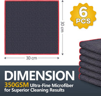 Airlab Waffle Microfiber Cloths – 6-Pack, 30 × 30cm, Red - Carlat