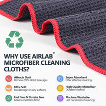 Airlab Waffle Microfiber Cloths – 6-Pack, 30 × 30cm, Red - Carlat