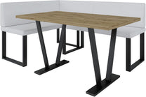 Akiko Metal Corner Bench with Table for Your Dining Room, Kitchen, Modern, Seating Area, Dining Nook, for Kitchen, Office, Reception, Solid and Strong Workmanship, (INARI 100, 196 x 142 Left) - Carlat