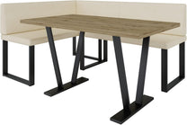 Akiko Metal Corner Bench with Table for Your Dining Room, Kitchen, Modern, Seating Area, Dining Nook, for Kitchen, Office, Reception, Solid and Strong Workmanship, (INARI 100, 196 x 142 Left) - Carlat