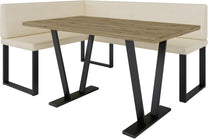 Akiko Metal Corner Bench with Table for Your Dining Room, Kitchen, Modern, Seating Area, Dining Nook, for Kitchen, Office, Reception, Solid and Strong Workmanship, (INARI 100, 196 x 142 Left) - Carlat