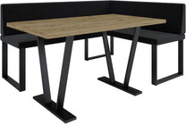 Akiko Metal Corner Bench with Table for Your Dining Room, Kitchen, Modern, Seating Area, Dining Nook, for Kitchen, Office, Reception, Solid and Strong Workmanship, (INARI 100, 196 x 142 Left) - Carlat
