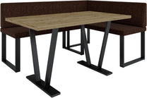 Akiko Metal Corner Bench with Table for Your Dining Room, Kitchen, Modern, Seating Area, Dining Nook, for Kitchen, Office, Reception, Solid and Strong Workmanship, (INARI 100, 196 x 142 Left) - Carlat