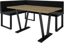 Akiko Metal Corner Bench with Table for Your Dining Room, Kitchen, Modern, Seating Area, Dining Nook, for Kitchen, Office, Reception, Solid and Strong Workmanship, (INARI 100, 196 x 142 Left) - Carlat