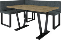 Akiko Metal Corner Bench with Table for Your Dining Room, Kitchen, Modern, Seating Area, Dining Nook, for Kitchen, Office, Reception, Solid and Strong Workmanship, (INARI 100, 196 x 142 Left) - Carlat