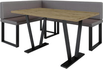 Akiko Metal Corner Bench with Table for Your Dining Room, Kitchen, Modern, Seating Area, Dining Nook, for Kitchen, Office, Reception, Solid and Strong Workmanship, (INARI 100, 196 x 142 Left) - Carlat