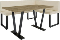 Akiko Metal Corner Bench with Table for Your Dining Room, Kitchen, Modern, Seating Area, Dining Nook, for Kitchen, Office, Reception, Solid and Strong Workmanship, (INARI 100, 196 x 142 Left) - Carlat