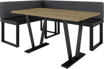 Akiko Metal Corner Bench with Table for Your Dining Room, Kitchen, Modern, Seating Area, Dining Nook, for Kitchen, Office, Reception, Solid and Strong Workmanship, (INARI 100, 196 x 142 Left) - Carlat