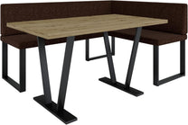 Akiko Metal Corner Bench with Table for Your Dining Room, Kitchen, Modern, Seating Area, Dining Nook, for Kitchen, Office, Reception, Solid and Strong Workmanship, (INARI 100, 196 x 142 Left) - Carlat