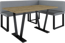Akiko Metal Corner Bench with Table for Your Dining Room, Kitchen, Modern, Seating Area, Dining Nook, for Kitchen, Office, Reception, Solid and Strong Workmanship, (INARI 100, 196 x 142 Left) - Carlat