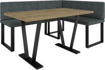 Akiko Metal Corner Bench with Table for Your Dining Room, Kitchen, Modern, Seating Area, Dining Nook, for Kitchen, Office, Reception, Solid and Strong Workmanship, (INARI 100, 196 x 142 Left) - Carlat
