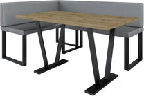 Akiko Metal Corner Bench with Table for Your Dining Room, Kitchen, Modern, Seating Area, Dining Nook, for Kitchen, Office, Reception, Solid and Strong Workmanship, (INARI 100, 196 x 142 Left) - Carlat