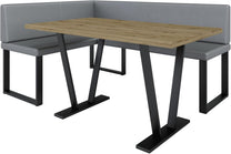 Akiko Metal Corner Bench with Table for Your Dining Room, Kitchen, Modern, Seating Area, Dining Nook, for Kitchen, Office, Reception, Solid and Strong Workmanship, (INARI 100, 196 x 142 Left) - Carlat