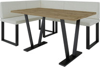 Akiko Metal Corner Bench with Table for Your Dining Room, Kitchen, Modern, Seating Area, Dining Nook, for Kitchen, Office, Reception, Solid and Strong Workmanship, (INARI 100, 196 x 142 Left) - Carlat