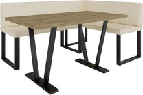 Akiko Metal Corner Bench with Table for Your Dining Room, Kitchen, Modern, Seating Area, Dining Nook, for Kitchen, Office, Reception, Solid and Strong Workmanship, (INARI 100, 196 x 142 Left) - Carlat