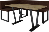 Akiko Metal Corner Bench with Table for Your Dining Room, Kitchen, Modern, Seating Area, Dining Nook, for Kitchen, Office, Reception, Solid and Strong Workmanship, (INARI 100, 196 x 142 Left) - Carlat