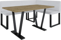 Akiko Metal Corner Bench with Table for Your Dining Room, Kitchen, Modern, Seating Area, Dining Nook, for Kitchen, Office, Reception, Solid and Strong Workmanship, (INARI 100, 196 x 142 Left) - Carlat