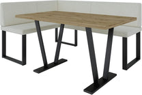 Akiko Metal Corner Bench with Table for Your Dining Room, Kitchen, Modern, Seating Area, Dining Nook, for Kitchen, Office, Reception, Solid and Strong Workmanship, (INARI 100, 196 x 142 Left) - Carlat