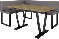 Akiko Metal Corner Bench with Table for Your Dining Room, Kitchen, Modern, Seating Area, Dining Nook, for Kitchen, Office, Reception, Solid and Strong Workmanship, (INARI 100, 196 x 142 Left) - Carlat