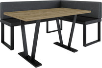 Akiko Metal Corner Bench with Table for Your Dining Room, Kitchen, Modern, Seating Area, Dining Nook, for Kitchen, Office, Reception, Solid and Strong Workmanship, (INARI 100, 196 x 142 Left) - Carlat