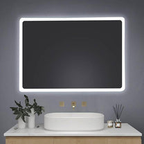 AllRight Bathroom Mirror with Lighting, 70 x 50 cm, Dimmable LED Mirror with 3 Light Colours, IP54 Waterproof, Touch Control, Wall Mirror for Bathroom, Horizontal/Vertical Mounting - Carlat
